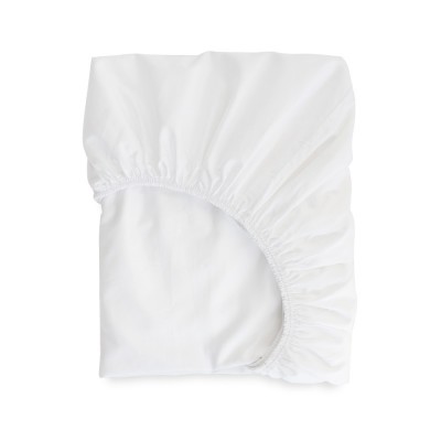 Drap housse Ametsa Blanc en satin de coton