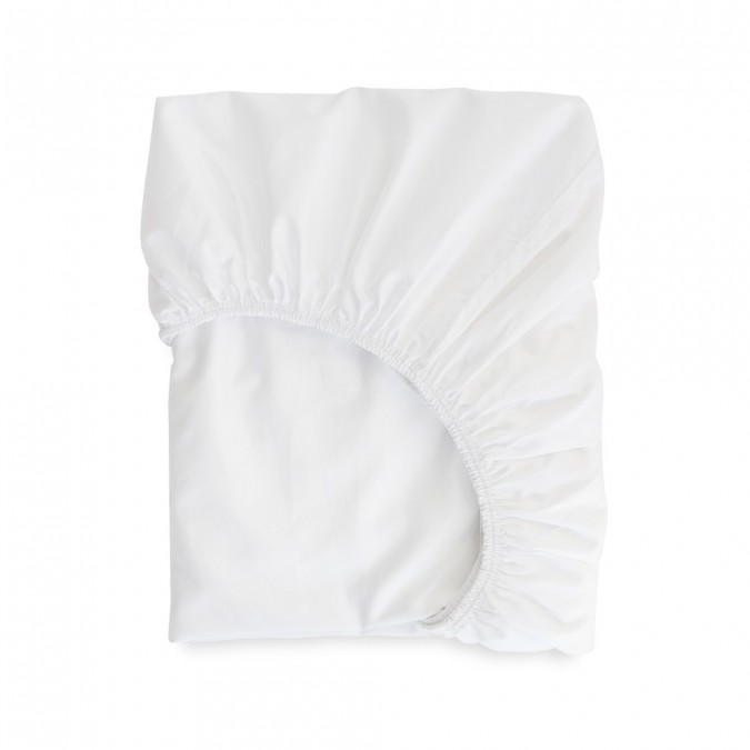 Drap housse Ametsa Blanc en satin de coton