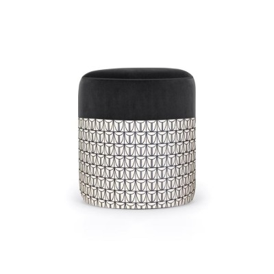 Pouf velours noir