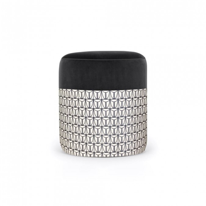 Pouf velours noir