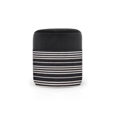 Pouf noir velours