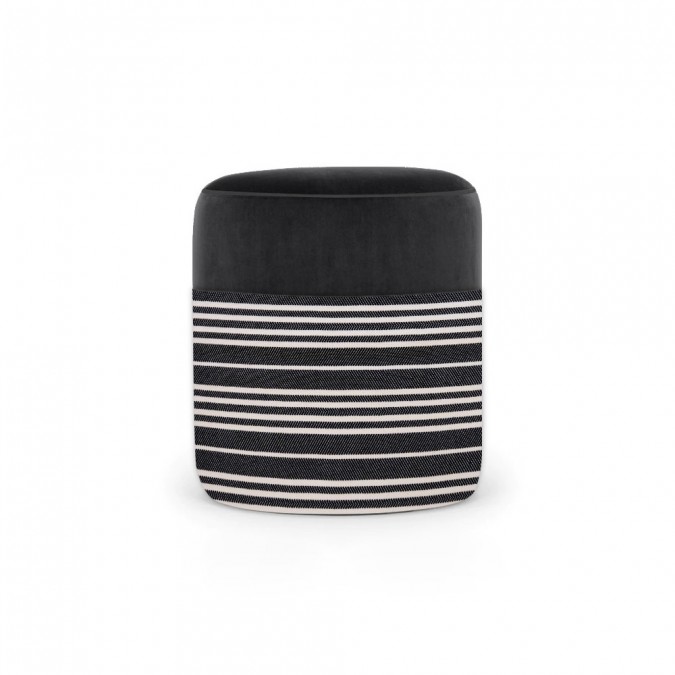 Pouf noir velours