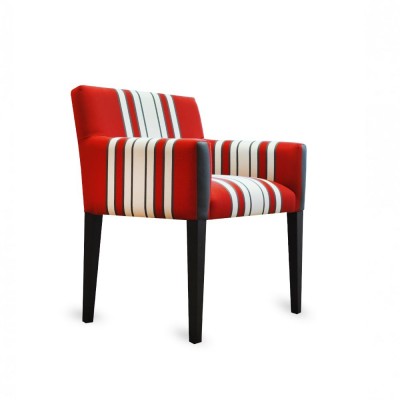 Red striped armchair...