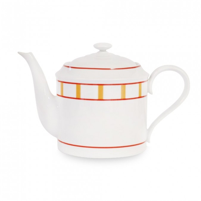 Theiere Josephine Brindos couleur Jaune et Rouge en porcelaine