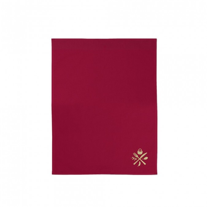 Essuie-mains en toile de coton Sukaldea Bordeaux