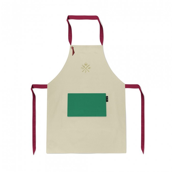 Tablier en coton Sukaldea Vert Sapin et Bordeaux