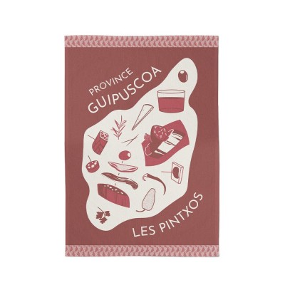 Torchon coton Kontatu 7 Provinces Les Pintxos Guipuscoa