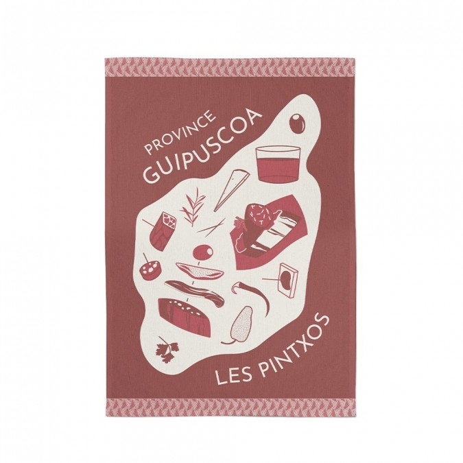 Torchon coton Kontatu 7 Provinces Les Pintxos Guipuscoa