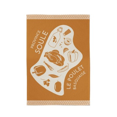 Torchon coton Kontatu 7 Provinces Le Poulet Basquaise Soule