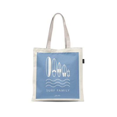 Tote bag coton Surf Family couleur Bleu