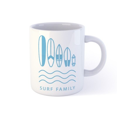 Taza azul de la familia Surf