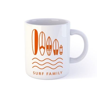 Mug porcelaine Surf Family couleur Corail