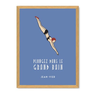 Poster Framed Blue Swimmer