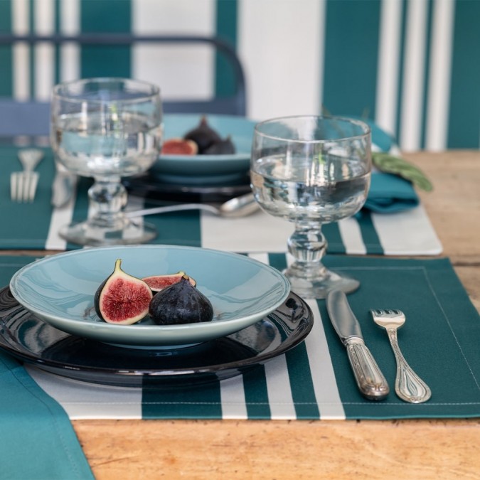 Table set in cotton Pamplona Green Pine