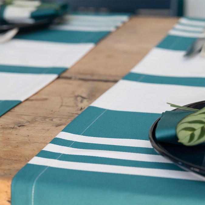 Pamplona Table Runner in Pine Green