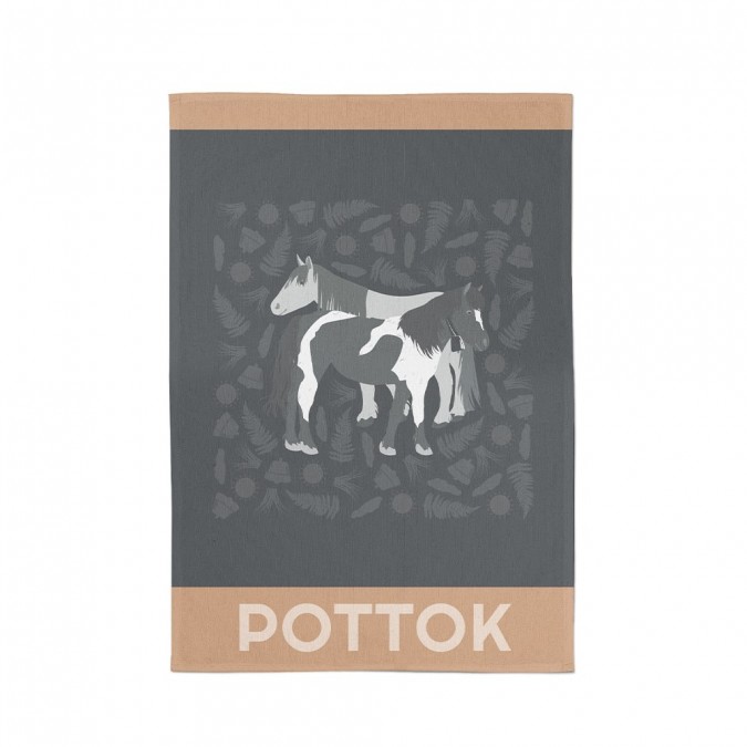 Paño de cocina Kontatu Pottok Charbon