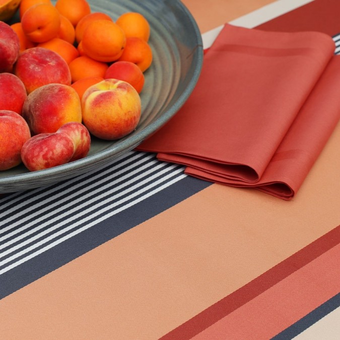 Tissu enduit au mètre Oleta Terracotta pour fabriquer votre linge