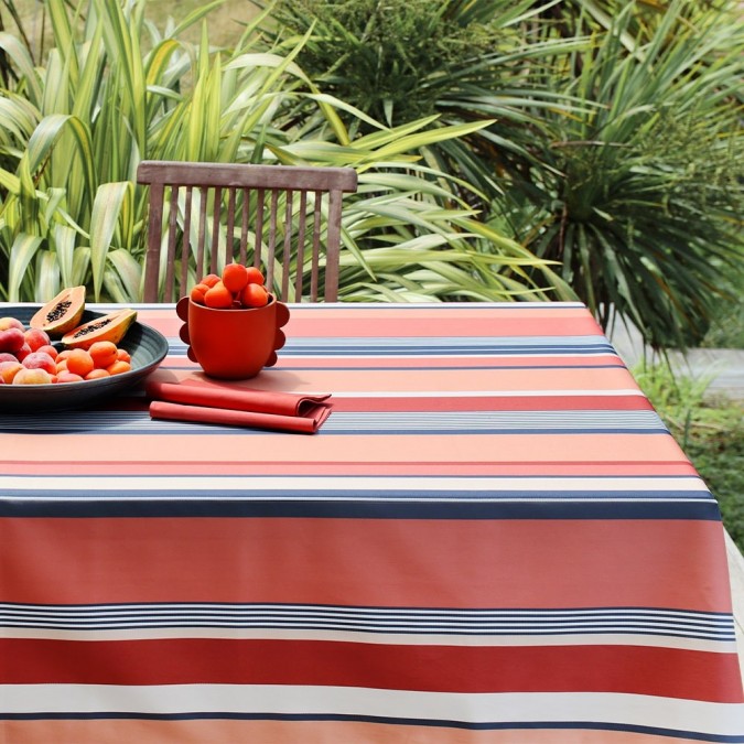 Tissu enduit au mètre Oleta Terracotta pour fabriquer votre linge