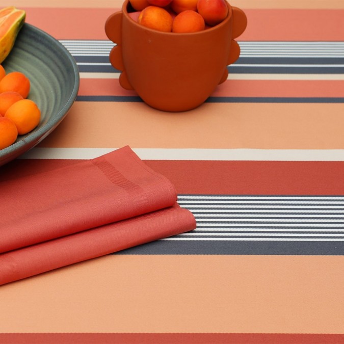 Tissu enduit au mètre Oleta Terracotta pour fabriquer votre linge
