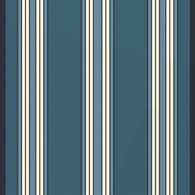 Linear meter 100% cotton Espelette Blue Night