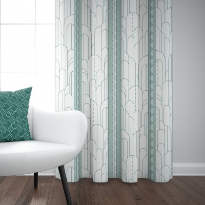 rideau en coton et jacquard