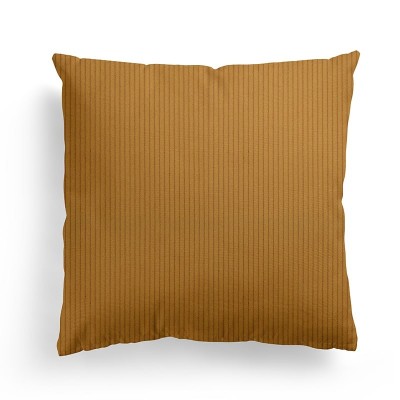 Housse de coussin en velours côtelé jaune