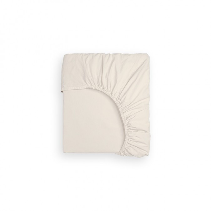 Drap Housse Loa Beige clair en coton percale