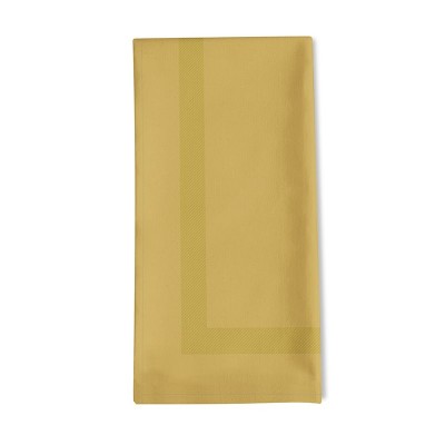 Serviette de table unie jaune orange en coton
